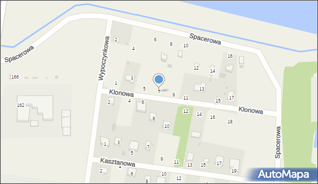 Czarnocin, Klonowa, 7, mapa Czarnocin