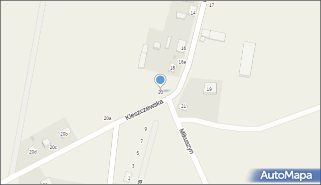 Czerlejno, Kleszczewska, 20, mapa Czerlejno