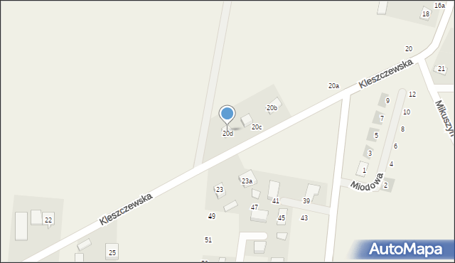 Czerlejno, Kleszczewska, 20d, mapa Czerlejno