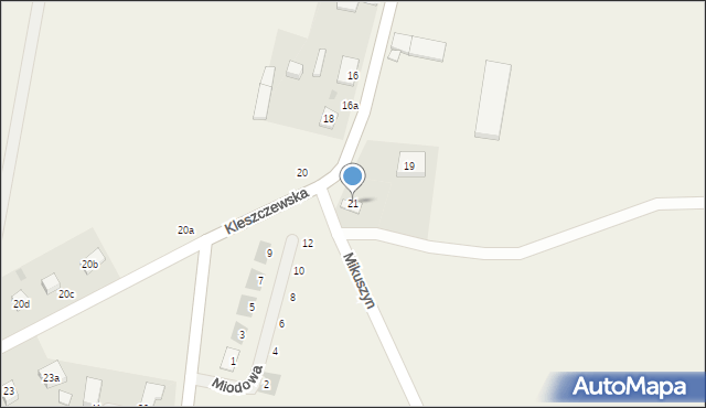 Czerlejno, Kleszczewska, 21, mapa Czerlejno