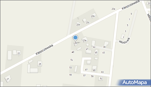 Czerlejno, Kleszczewska, 23, mapa Czerlejno