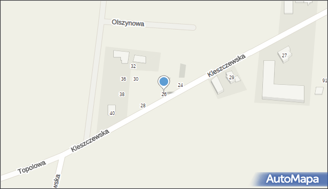 Czerlejno, Kleszczewska, 26, mapa Czerlejno