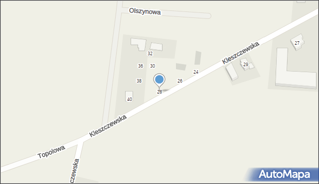 Czerlejno, Kleszczewska, 28, mapa Czerlejno