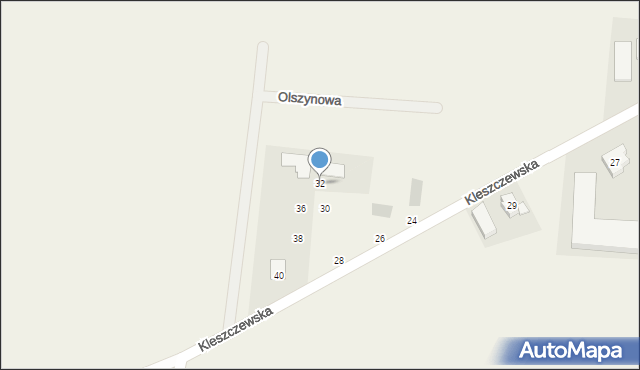 Czerlejno, Kleszczewska, 32, mapa Czerlejno