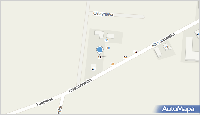 Czerlejno, Kleszczewska, 38, mapa Czerlejno