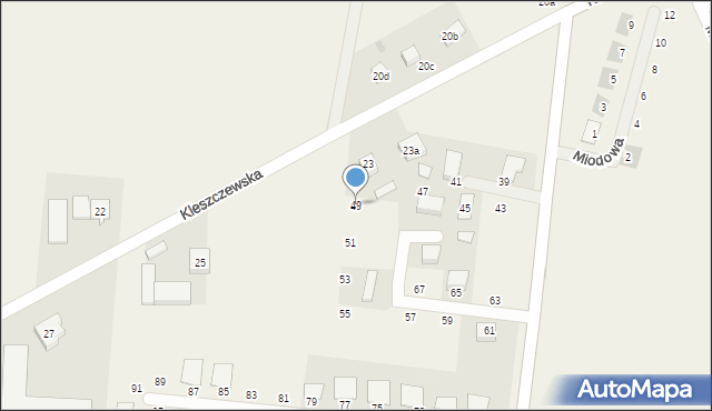 Czerlejno, Kleszczewska, 49, mapa Czerlejno