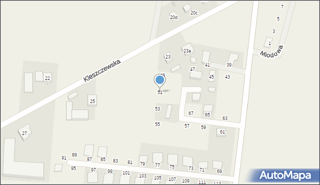 Czerlejno, Kleszczewska, 51, mapa Czerlejno