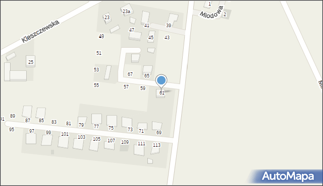 Czerlejno, Kleszczewska, 61, mapa Czerlejno