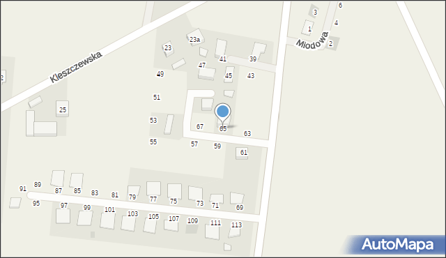 Czerlejno, Kleszczewska, 65, mapa Czerlejno