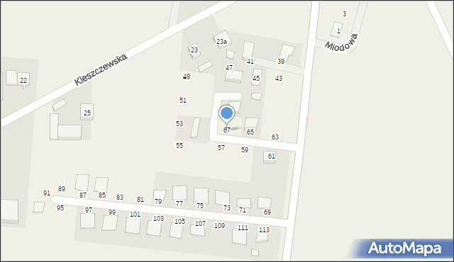 Czerlejno, Kleszczewska, 67, mapa Czerlejno