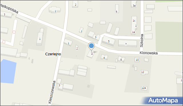 Czerlejno, Klonowska, 4, mapa Czerlejno