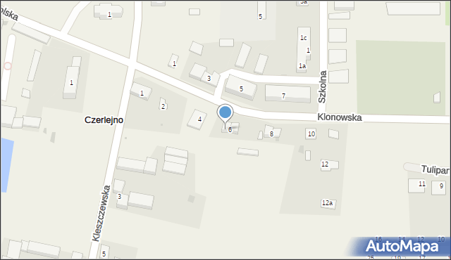 Czerlejno, Klonowska, 6a, mapa Czerlejno