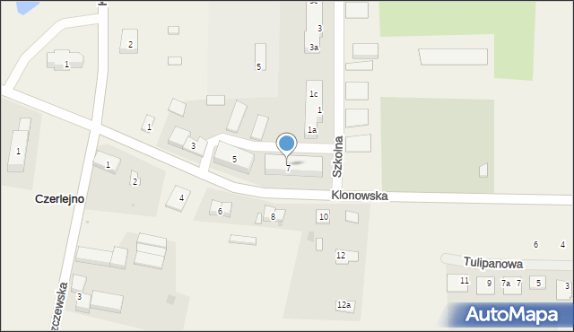 Czerlejno, Klonowska, 7, mapa Czerlejno