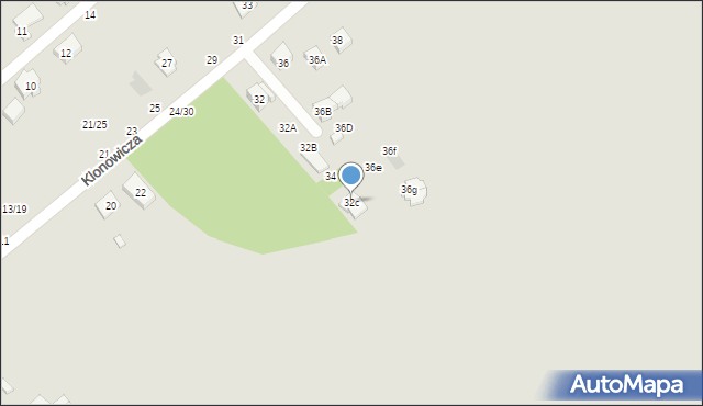 Częstochowa, Klonowicza Szymona, 32c, mapa Częstochowy