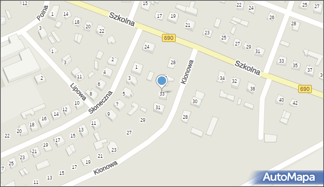 Czyżew, Klonowa, 33, mapa Czyżew
