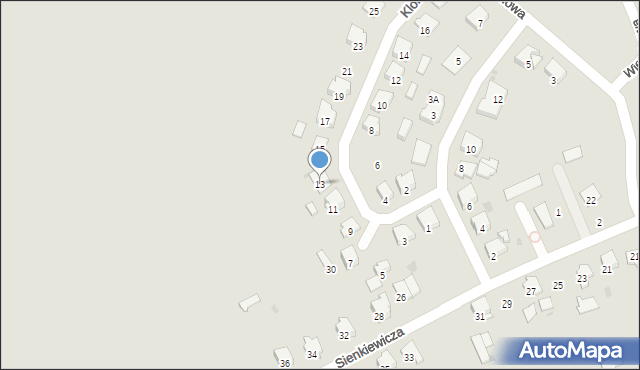Dąbrowa Białostocka, Klonowa, 13, mapa Dąbrowa Białostocka