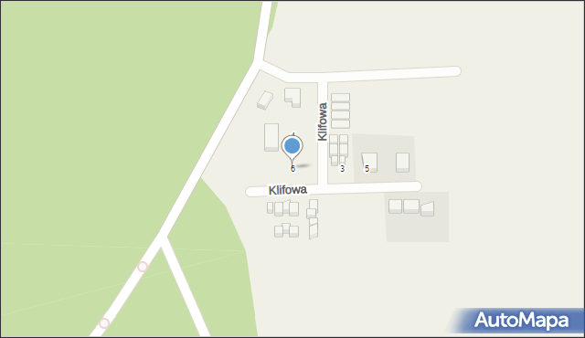 Dębina, Klifowa, 6, mapa Dębina