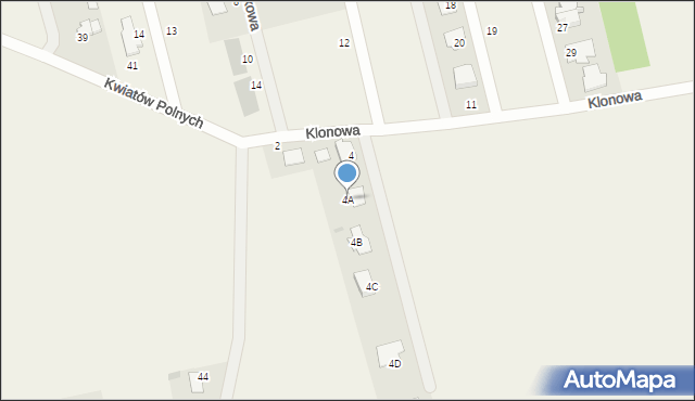 Domaszowice, Klonowa, 4A, mapa Domaszowice