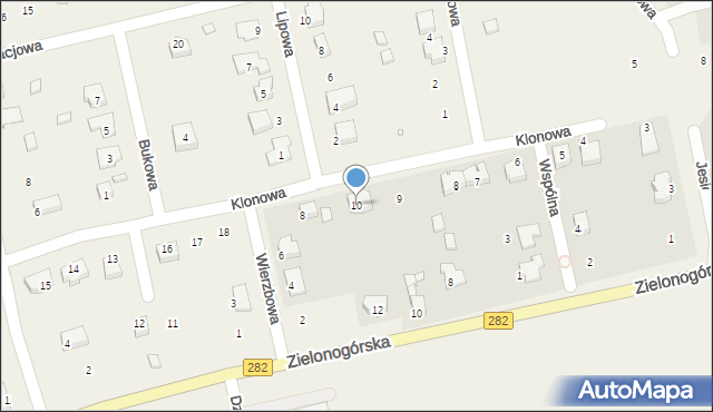 Droszków, Klonowa, 10, mapa Droszków