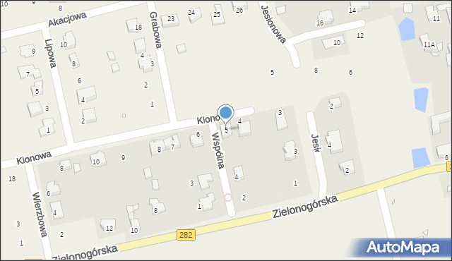 Droszków, Klonowa, 5, mapa Droszków