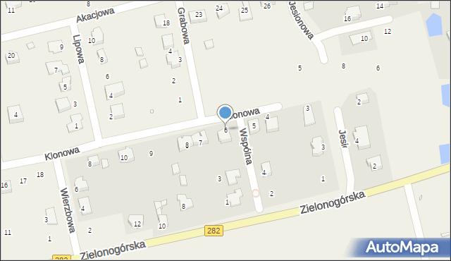 Droszków, Klonowa, 6, mapa Droszków