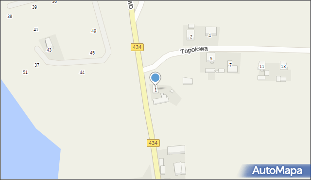 Drzonek, Klonowa, 1, mapa Drzonek