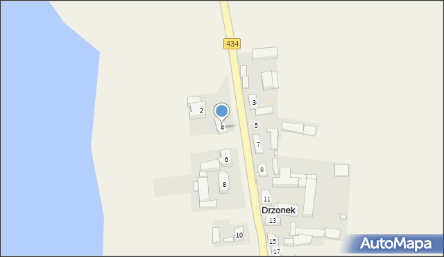 Drzonek, Klonowa, 4, mapa Drzonek