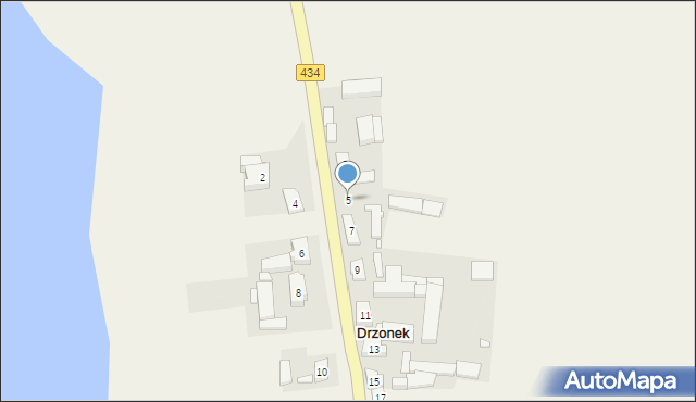 Drzonek, Klonowa, 5, mapa Drzonek