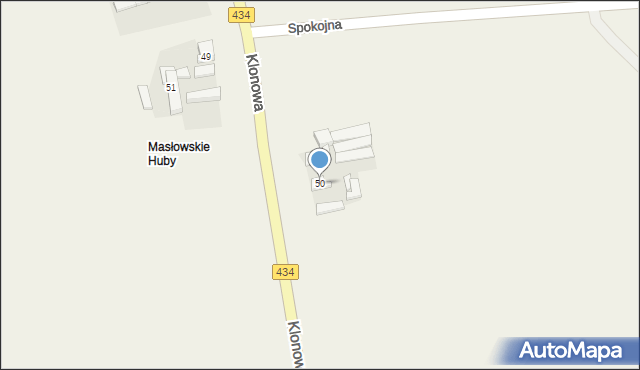 Drzonek, Klonowa, 50, mapa Drzonek