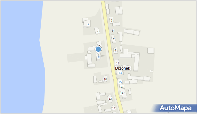 Drzonek, Klonowa, 8, mapa Drzonek