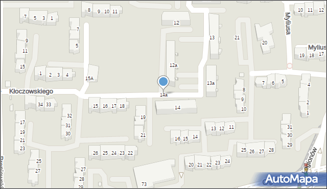 Elbląg, Kłoczowskiego Piotra, 14a, mapa Elbląga
