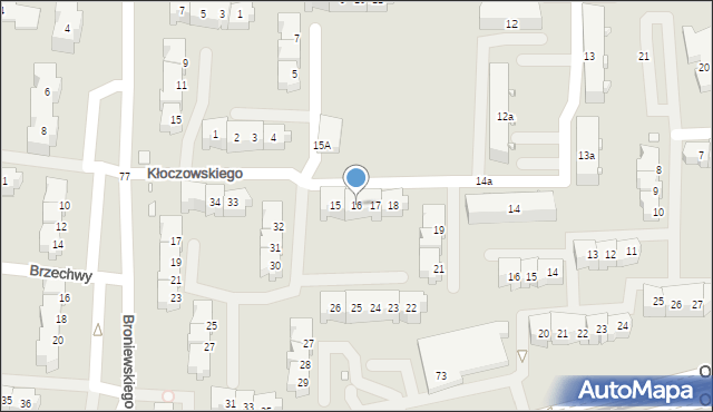 Elbląg, Kłoczowskiego Piotra, 16, mapa Elbląga