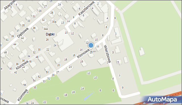 Elbląg, Klonowa, 15, mapa Elbląga