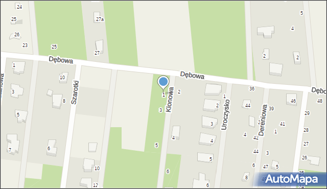 Florentynów, Klonowa, 1, mapa Florentynów