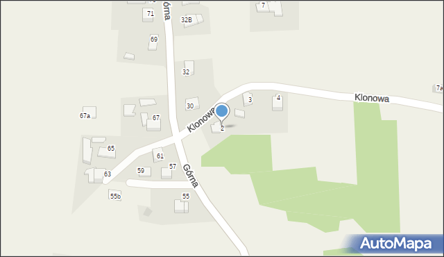 Frydrychowice, Klonowa, 2, mapa Frydrychowice