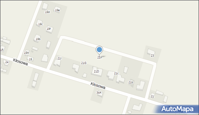 Gaszyn, Kłosowa, 21n, mapa Gaszyn