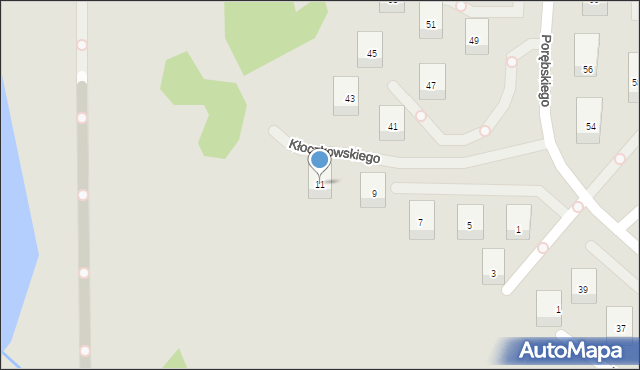 Gdańsk, Kłoczkowskiego Wacława, 11, mapa Gdańska