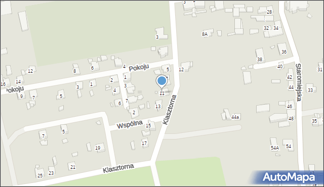 Gliwice, Klasztorna, 11, mapa Gliwic