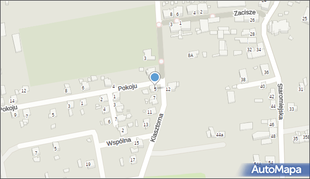 Gliwice, Klasztorna, 5, mapa Gliwic
