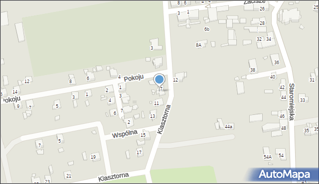 Gliwice, Klasztorna, 9, mapa Gliwic