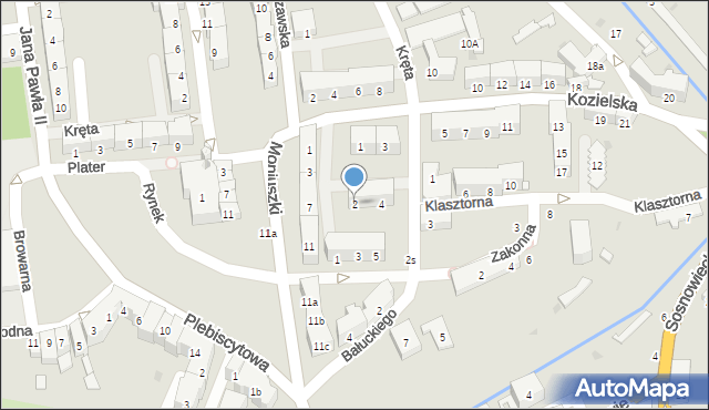 Głubczyce, Klasztorna, 2, mapa Głubczyce