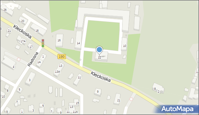 Gniezno, Kłeckoska, 12, mapa Gniezna