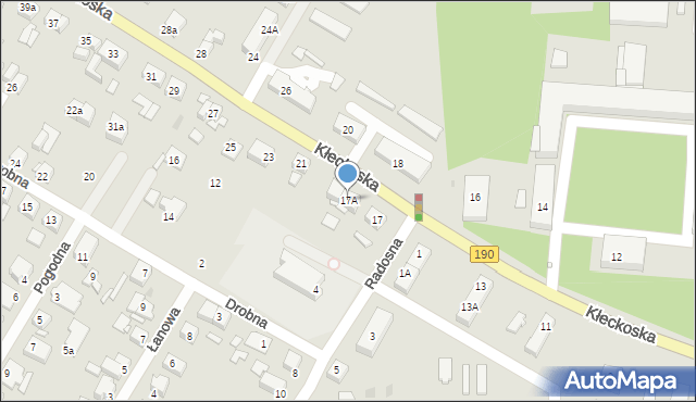 Gniezno, Kłeckoska, 17A, mapa Gniezna