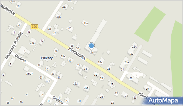 Gniezno, Kłeckoska, 32, mapa Gniezna