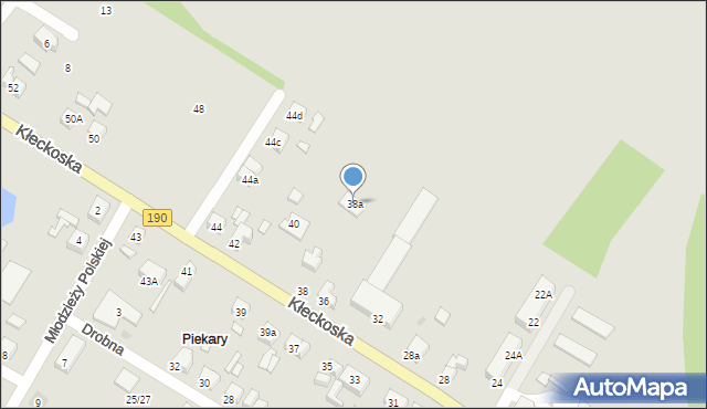 Gniezno, Kłeckoska, 38a, mapa Gniezna