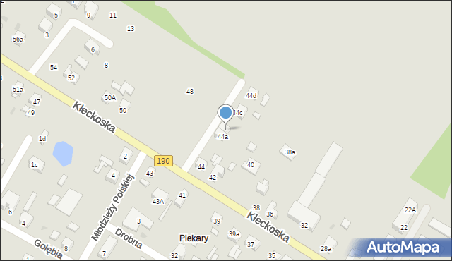 Gniezno, Kłeckoska, 44b, mapa Gniezna