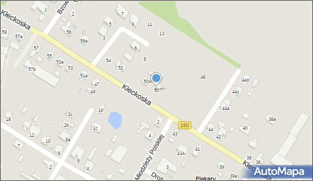 Gniezno, Kłeckoska, 50, mapa Gniezna