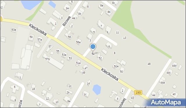 Gniezno, Kłeckoska, 54, mapa Gniezna