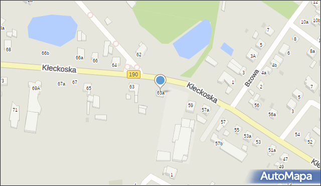 Gniezno, Kłeckoska, 63a, mapa Gniezna