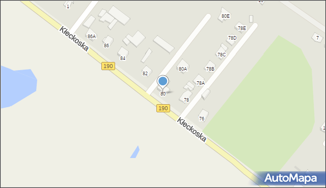 Gniezno, Kłeckoska, 80, mapa Gniezna